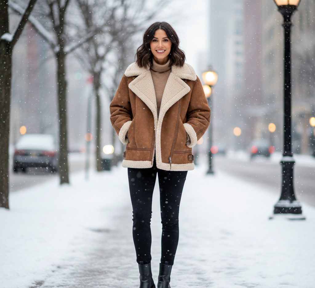 Chunky Boot and Shearling Jacket Ideas