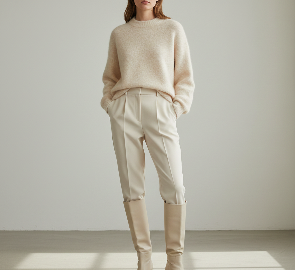 Creating a Monochromatic Cream Look Idea