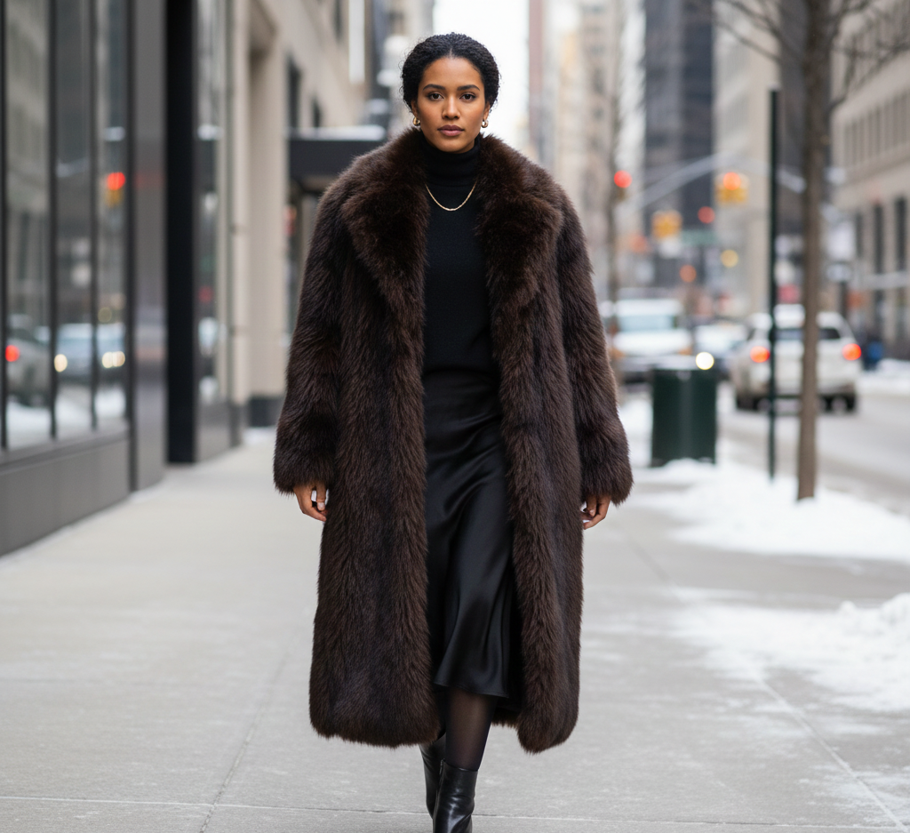 Faux Fur Coat Ensemble Ideas