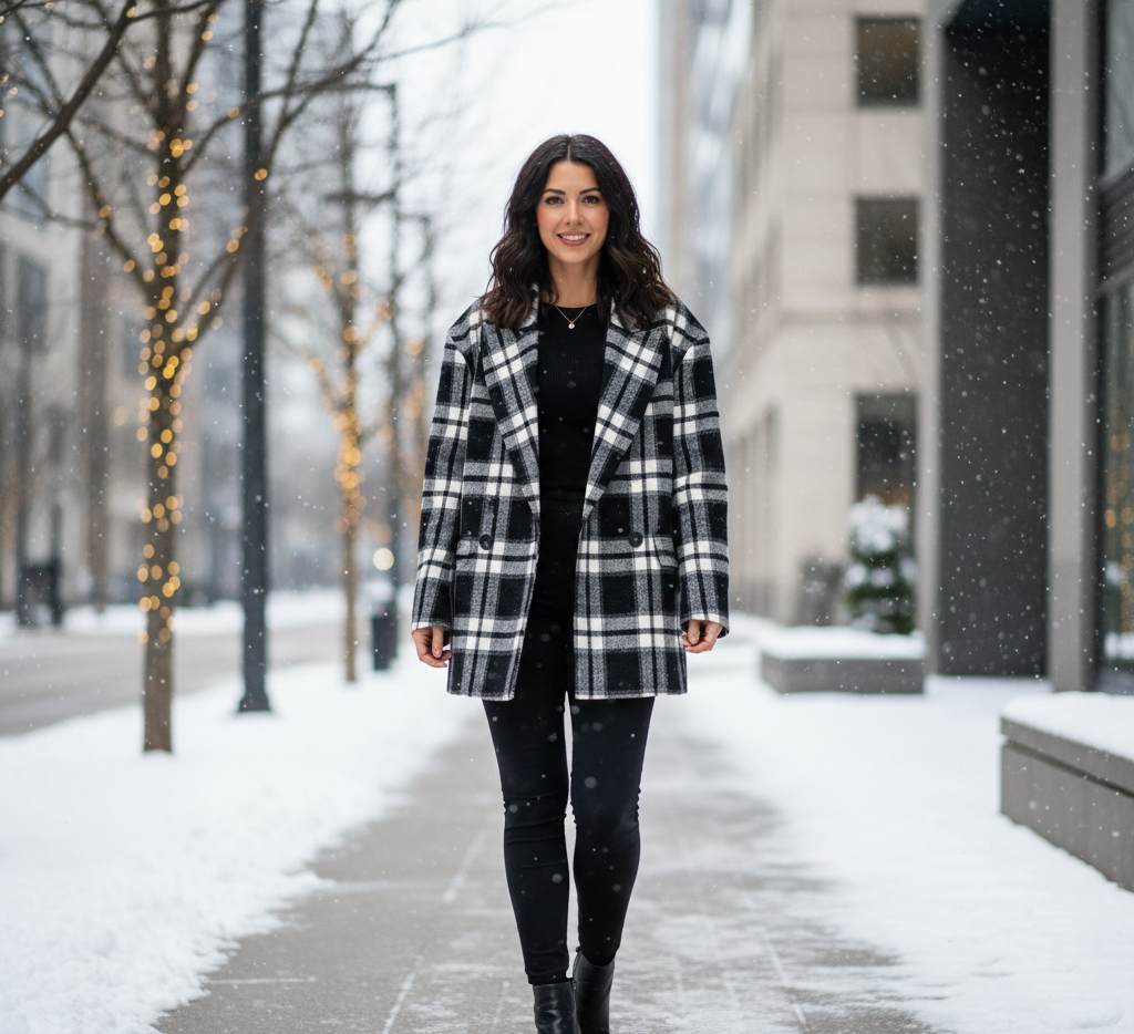 Plaid Blazer Oversized Look Ideas