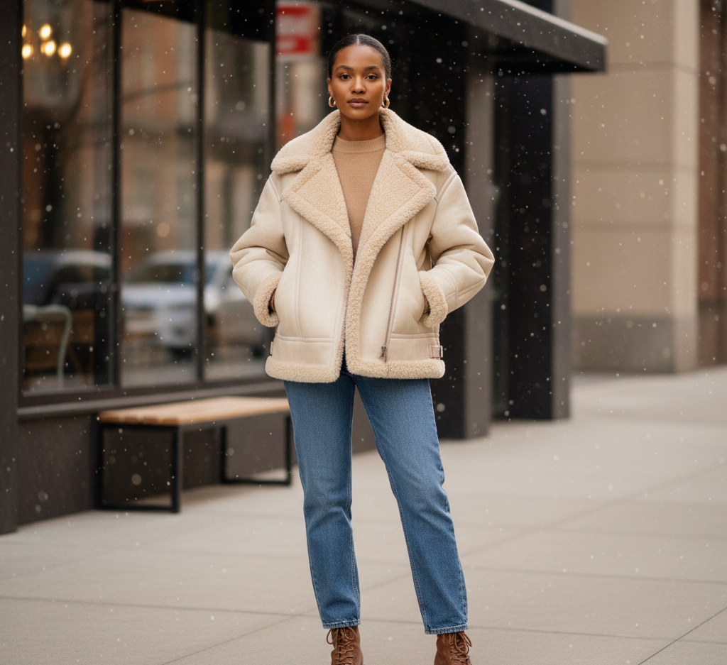 Shearling Jacket and Denim Ideas