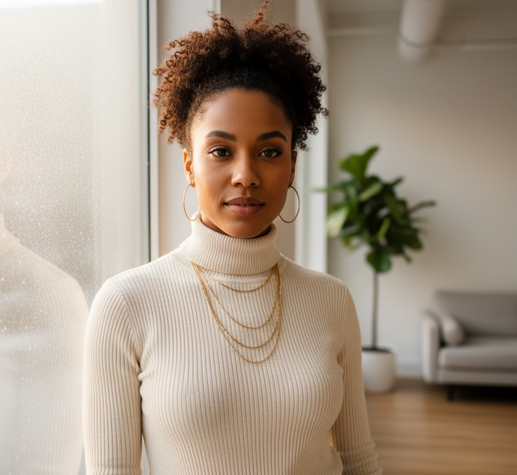 Turtleneck and Jewelry Layering Ideas