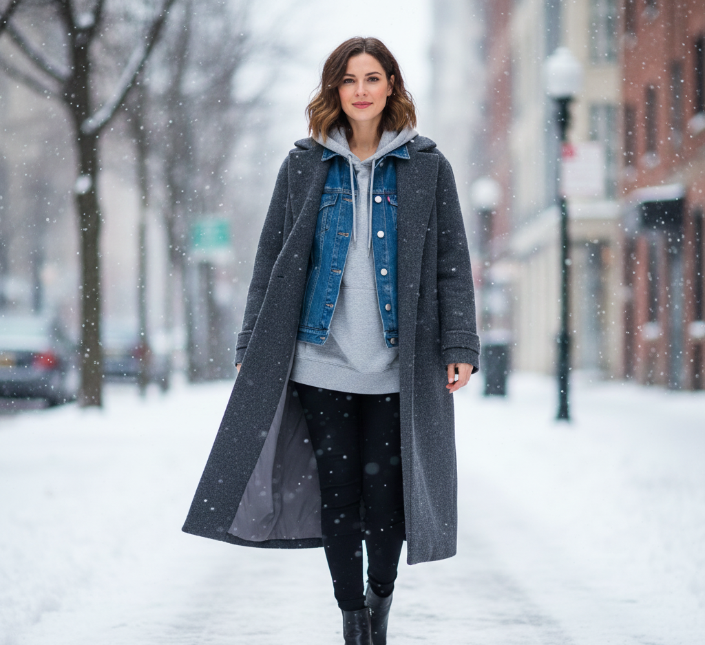 Denim Jacket Winter Layering Ideas