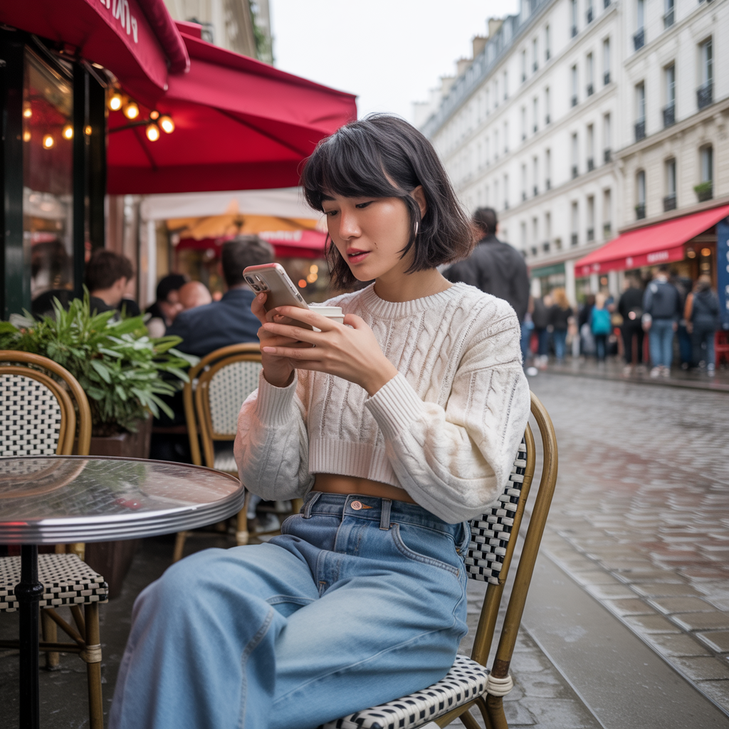 Baggy Jeans with Cropped Sweater