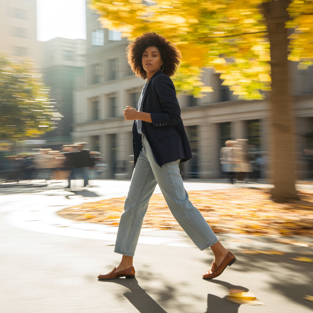 25 Best Fall Outfits for Women to Try This Season 6 Blazer with Straight-Leg Jeans and Loafers