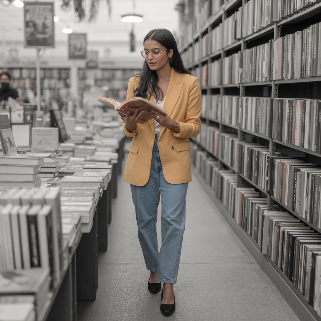 Blazer with Straight-Leg Jeans