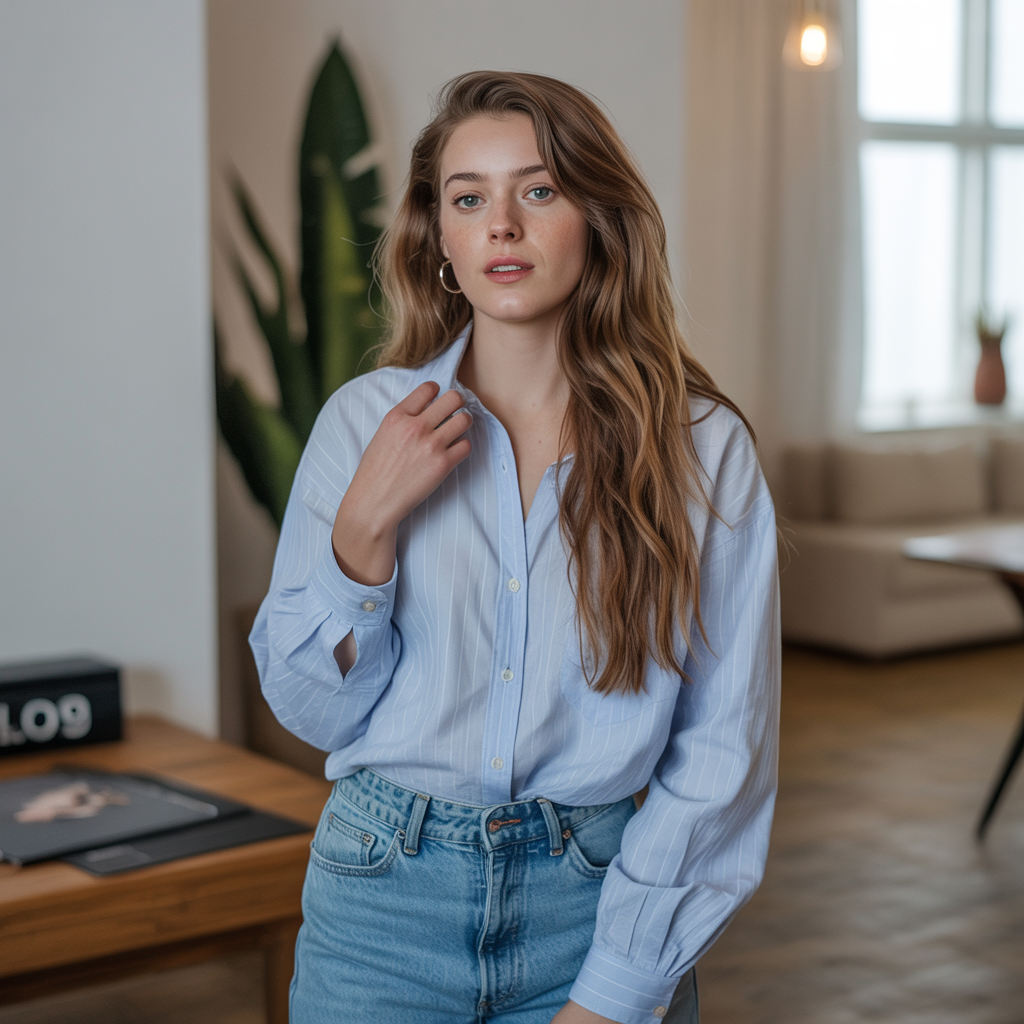 Boyfriend Jeans with Button-Down Shirts