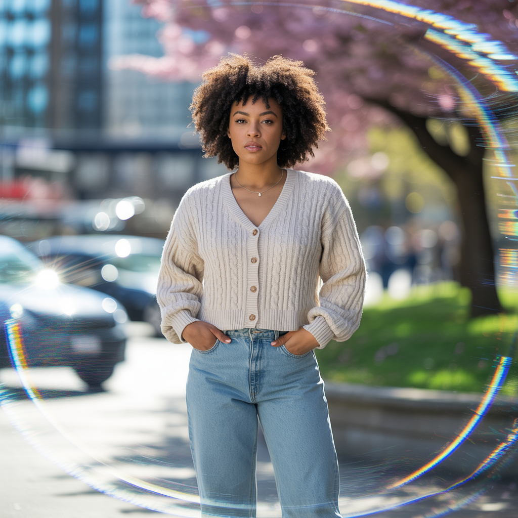 Cardigan with Straight-Leg Jeans