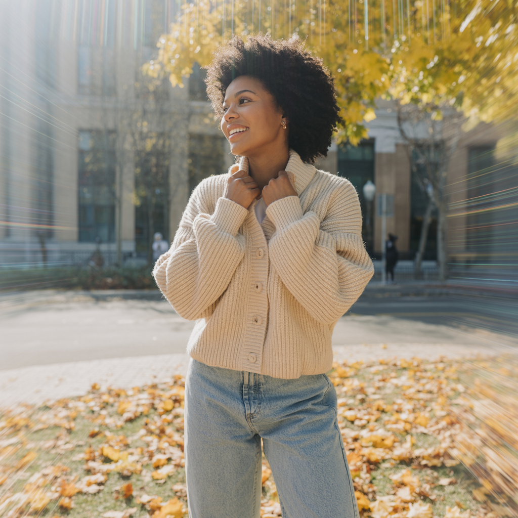 25 Best Casual Fall Outfits for Women This Autumn 5 Chunky Cardigan with Boyfriend Jeans