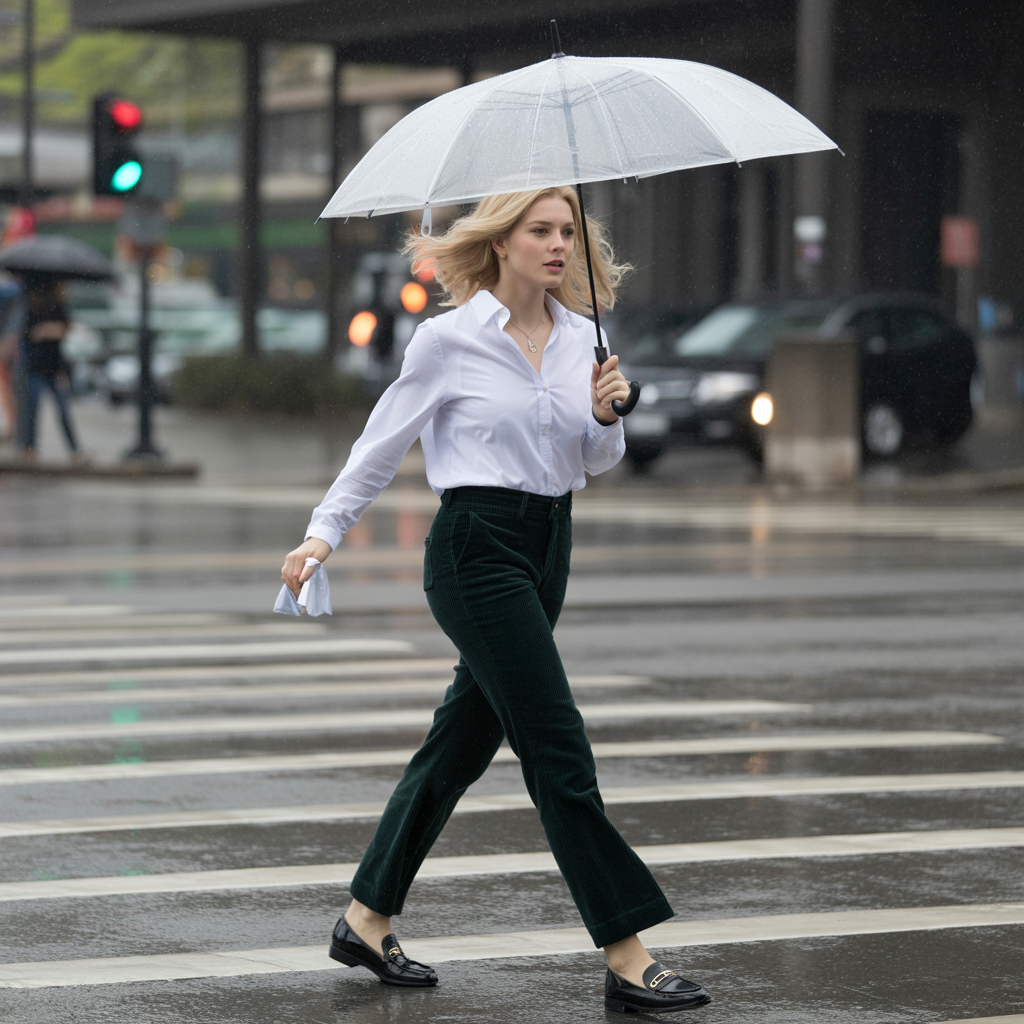 25 Best Fall Outfits for Women to Try This Season 22 Corduroy Pants with Button-Up and Loafers