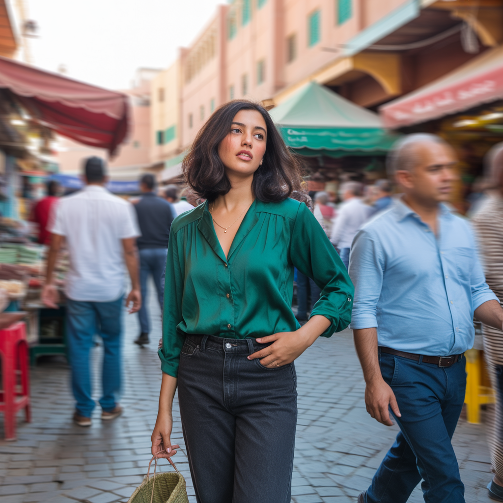 Dark Wash Jeans with Silk Blouses
