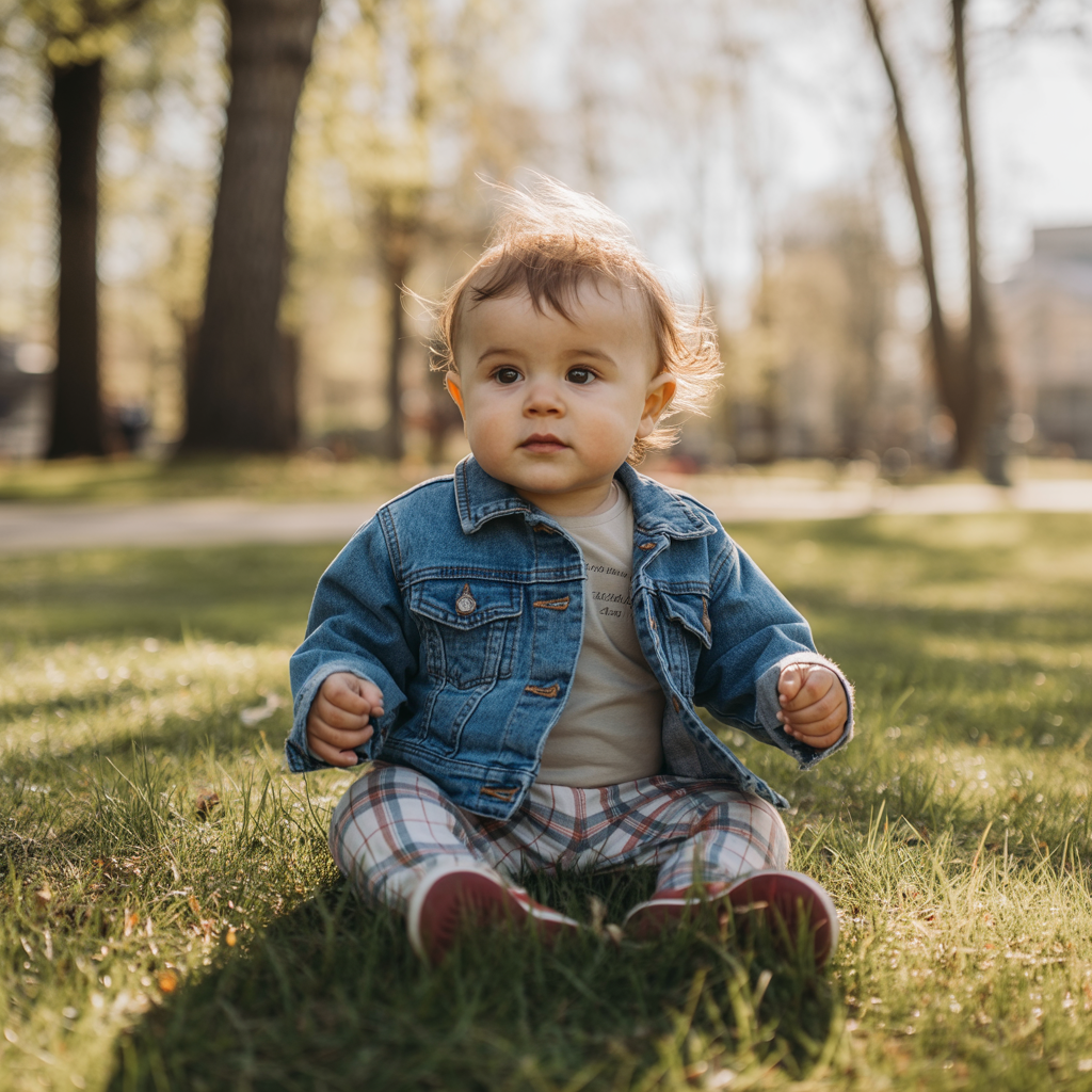 20 Best Baby Boy Fall Outfits That Are Cozy & Stylish 14 Denim Jacket with Plaid Pants