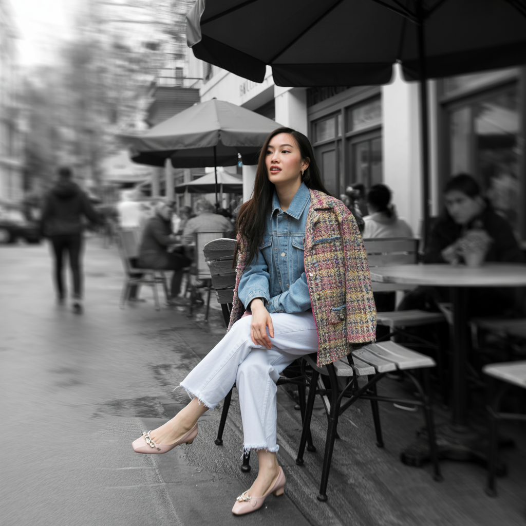 Denim with Tweed Jacket