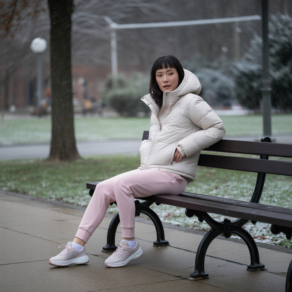 20 Best Stunning Winter Outfits That Turn Heads in Cold Weather 13 Down Jacket with Joggers