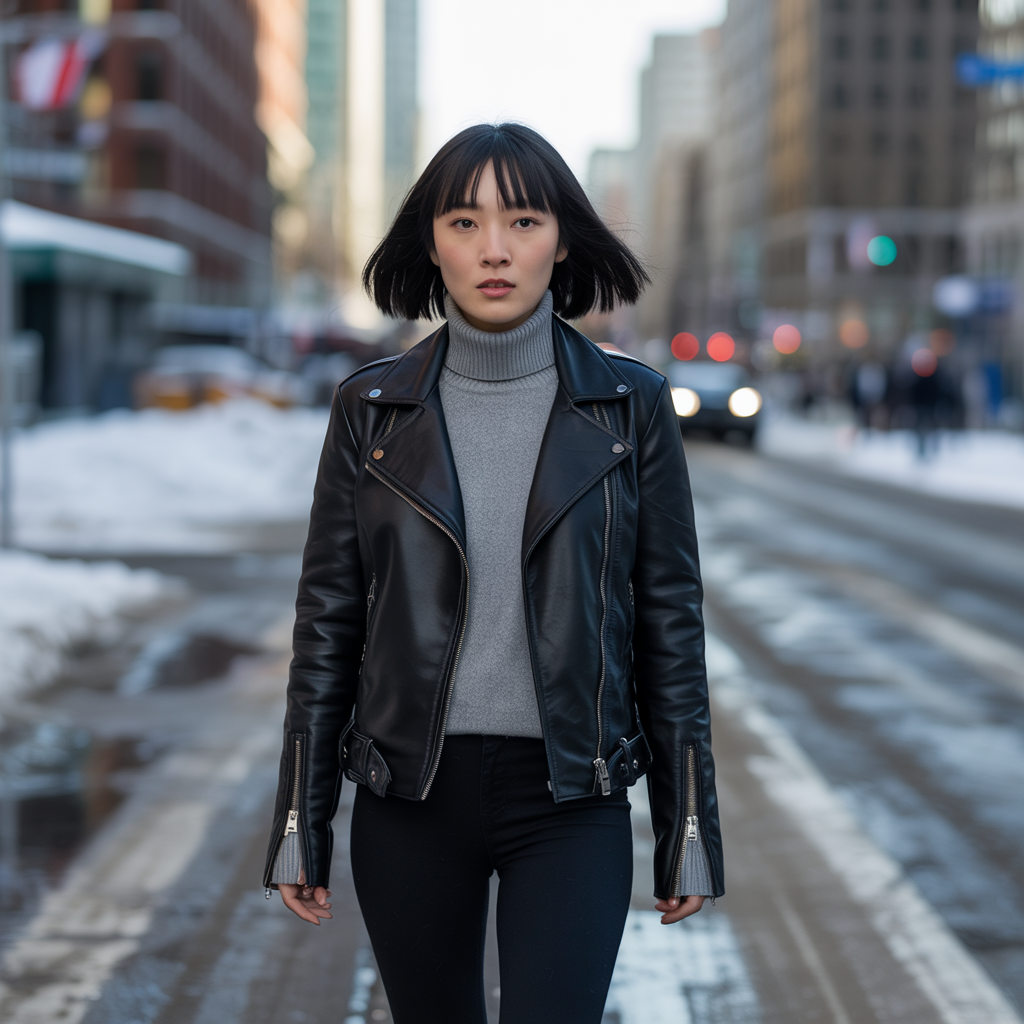 Edgy Leather Jacket Fits