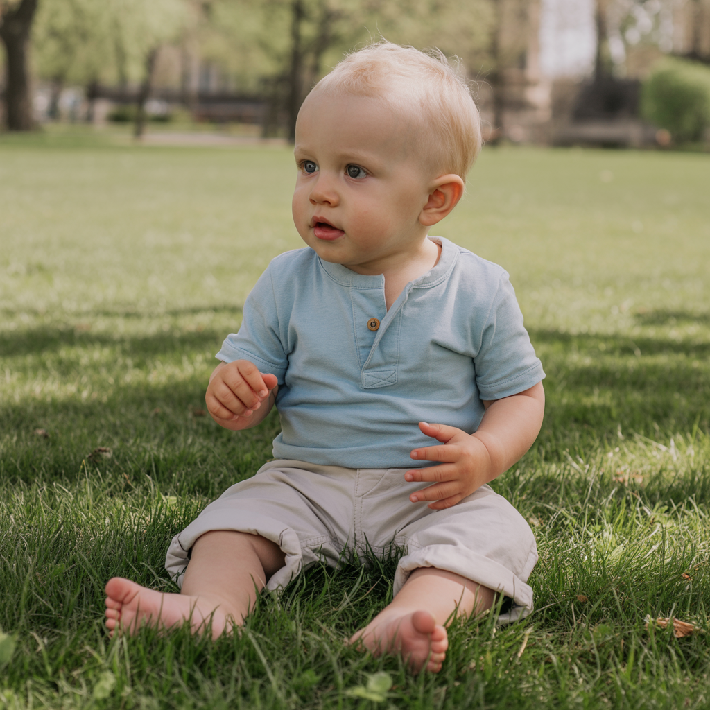 20 Best Baby Boy Fall Outfits That Are Cozy & Stylish 7 Henley Shirt with Soft Chinos