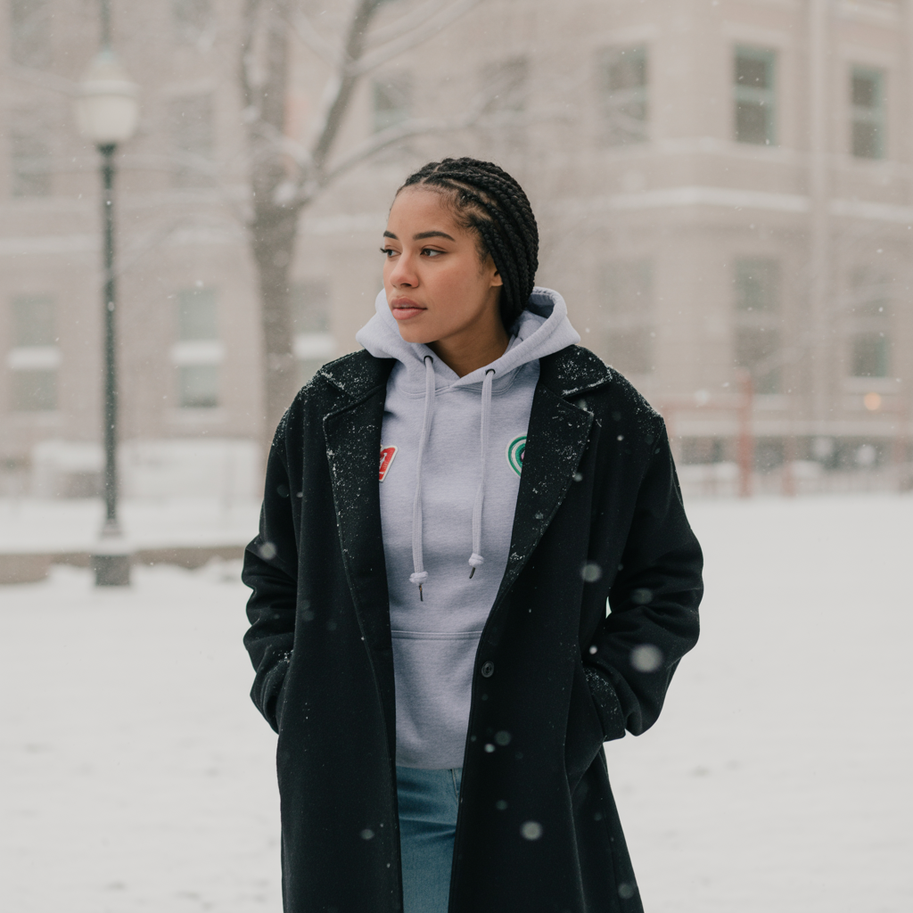 20 Best Stunning Winter Outfits That Turn Heads in Cold Weather 6 Hoodie Layered Under a Long Coat