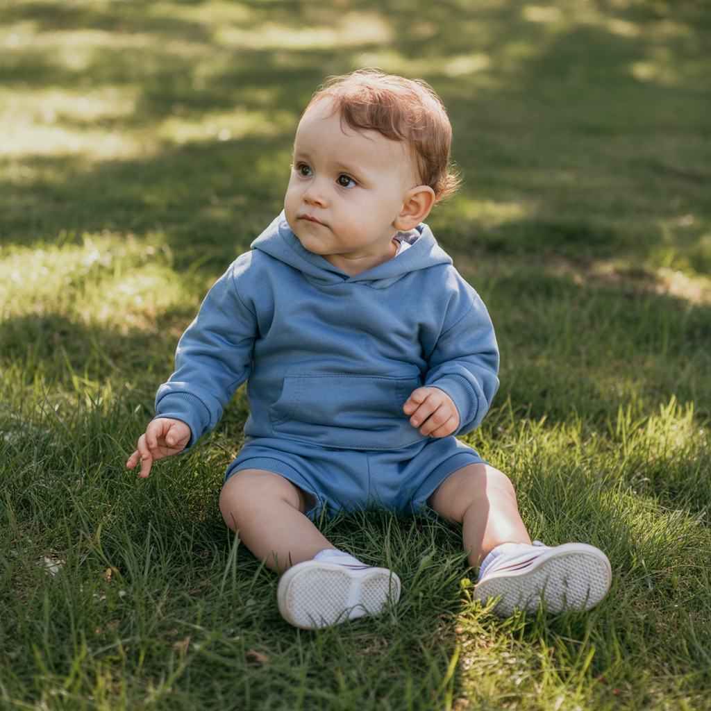 20 Best Baby Boy Fall Outfits That Are Cozy & Stylish 16 Hoodie Romper with Sneakers