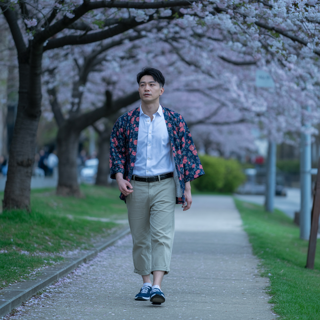 Kimono-Style Jacket and Cropped Pants