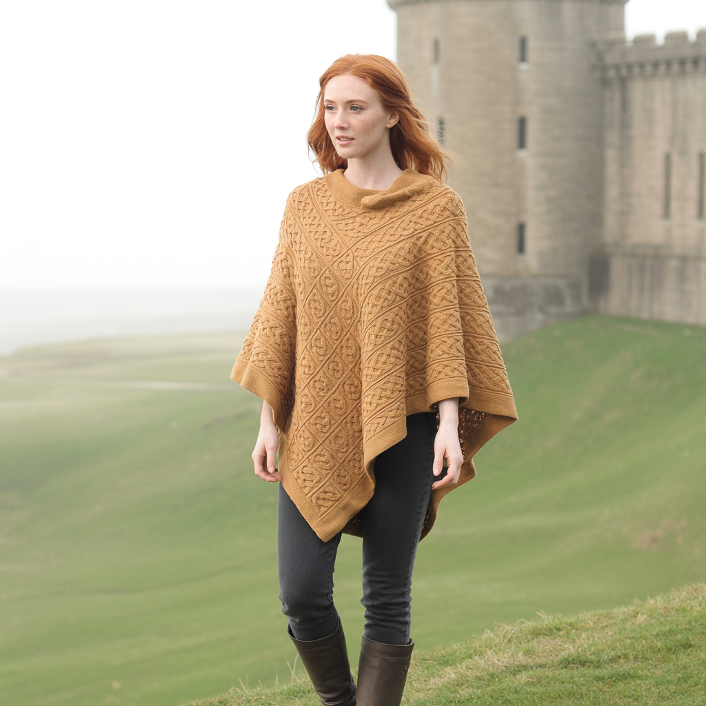 25 Best Fall Outfits for Women to Try This Season 20 Knit Poncho with Skinny Pants and Boots