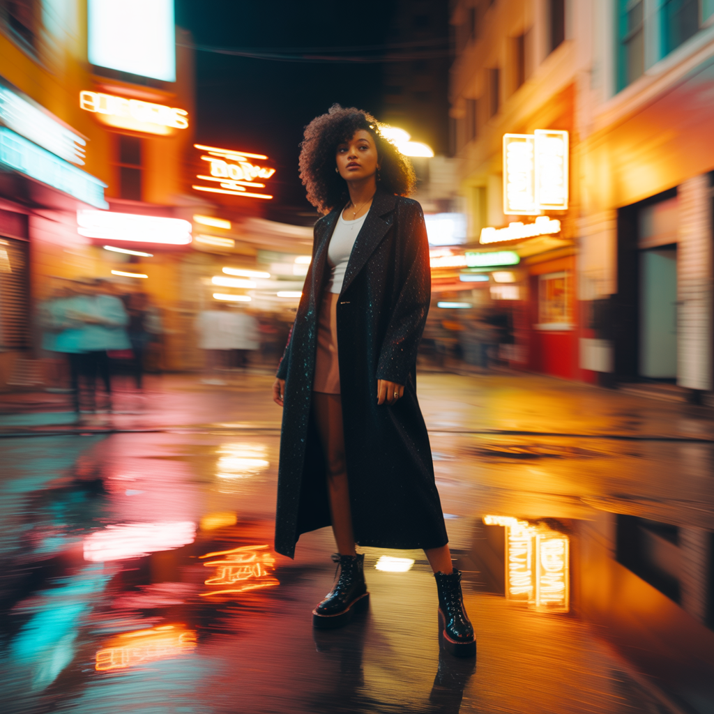 Longline Coat with Platform Boots