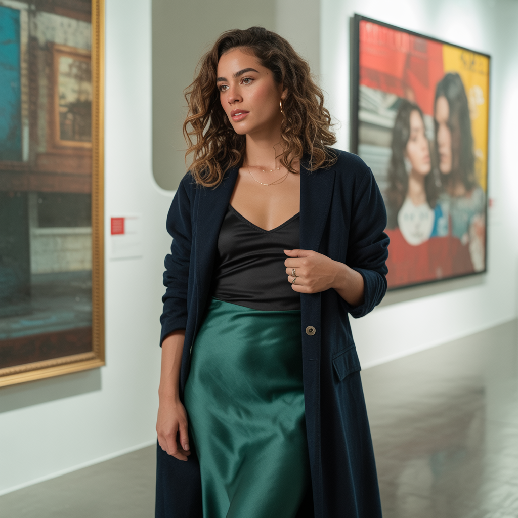 Longline Coat with Slip Skirt