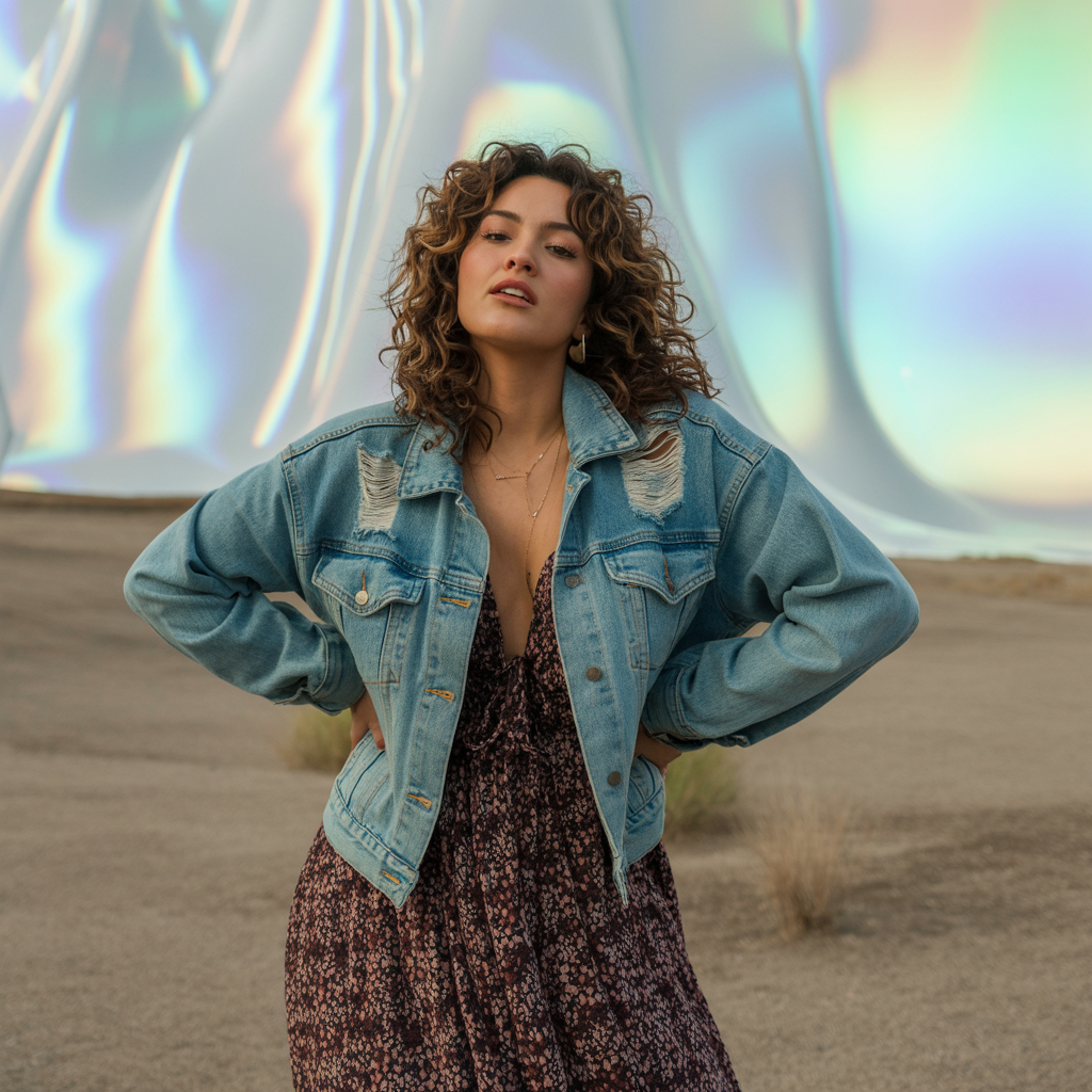 Maxi Dress with Moto Jacket