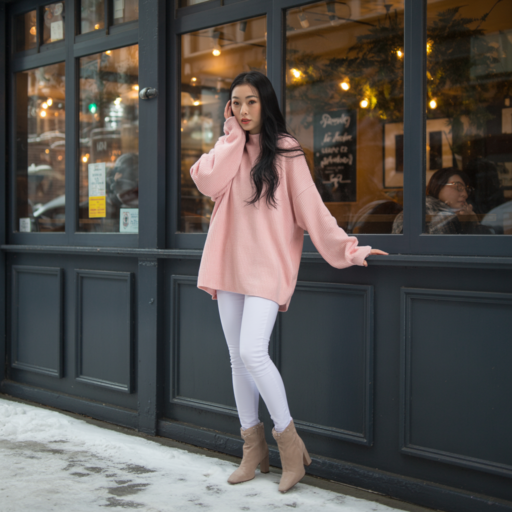 25 Best Fall Outfits for Women to Try This Season 1 Oversized Sweater with Skinny Jeans and Boots