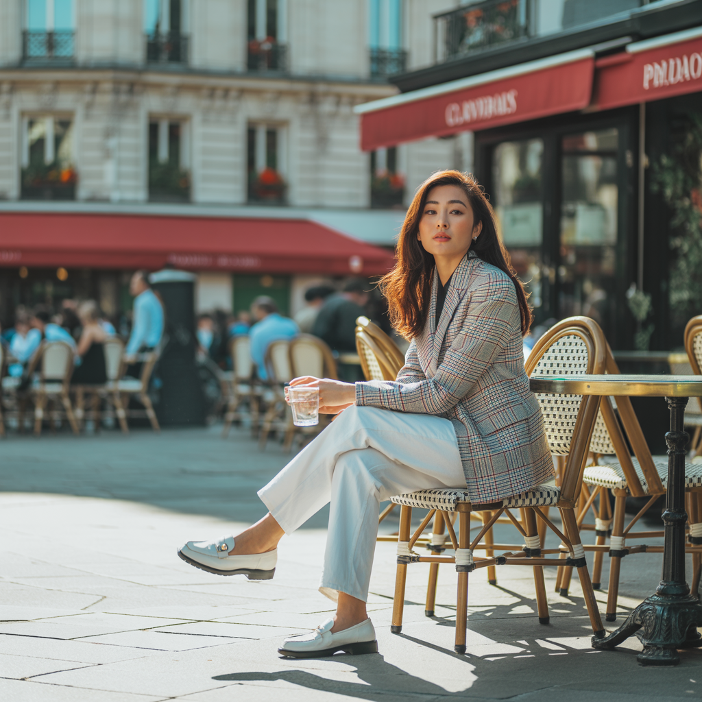 Plaid Blazer with Jeans and Loafers
