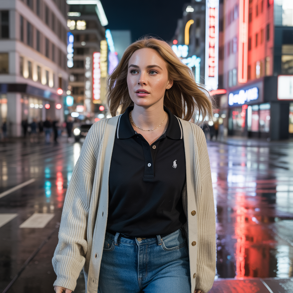 Polo Shirt with Cardigan