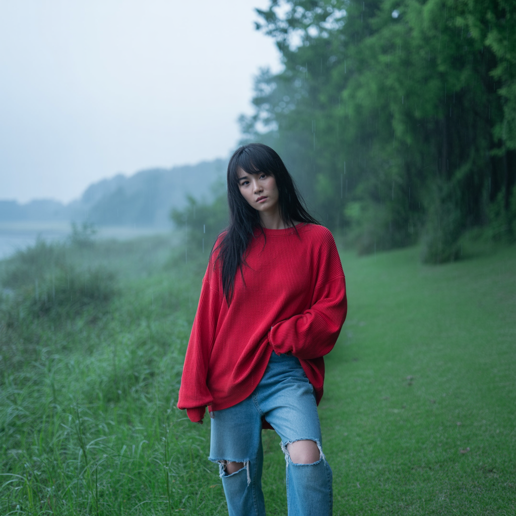 Ripped Jeans with Oversized Sweaters