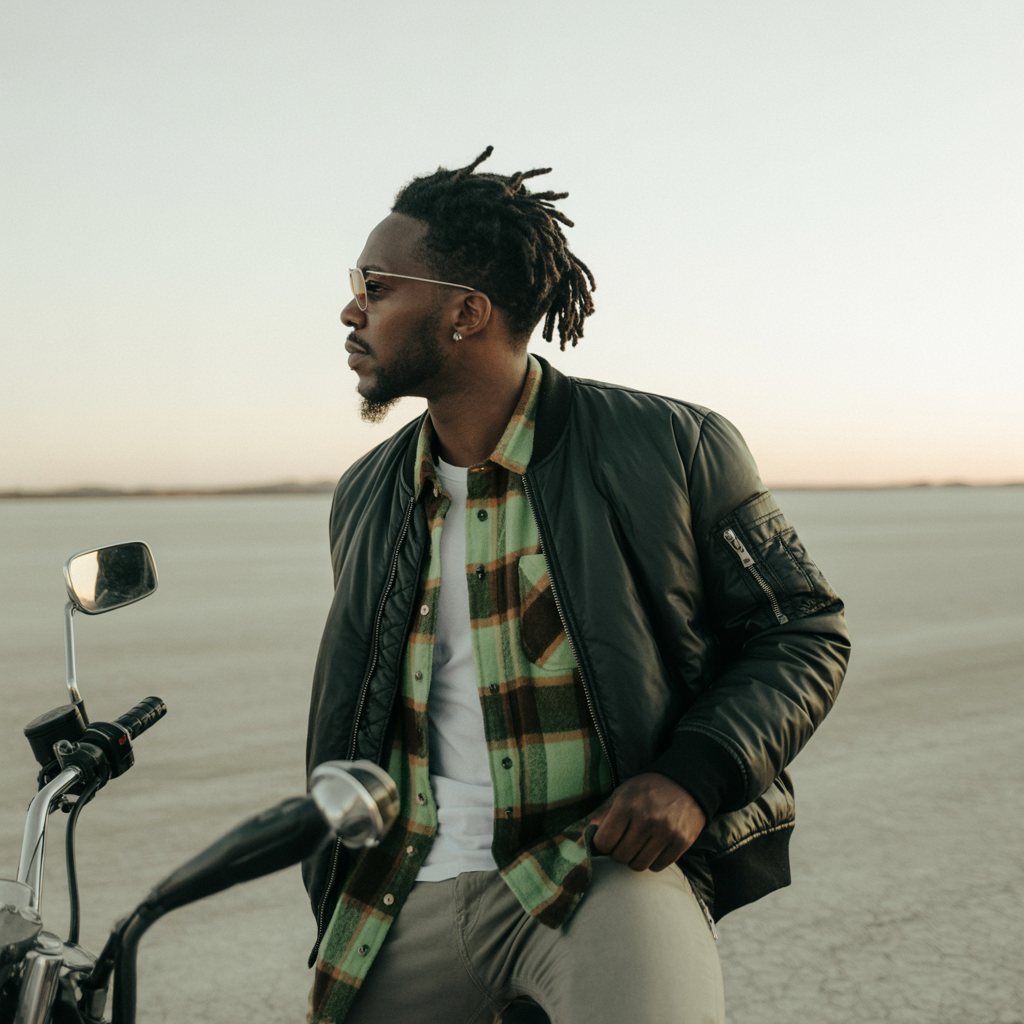 Rugged Flannel with Layered Accessories