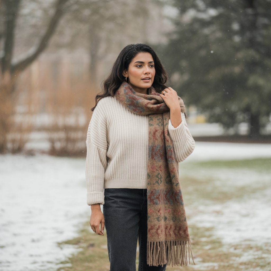 Scarf with Sweater and Jeans