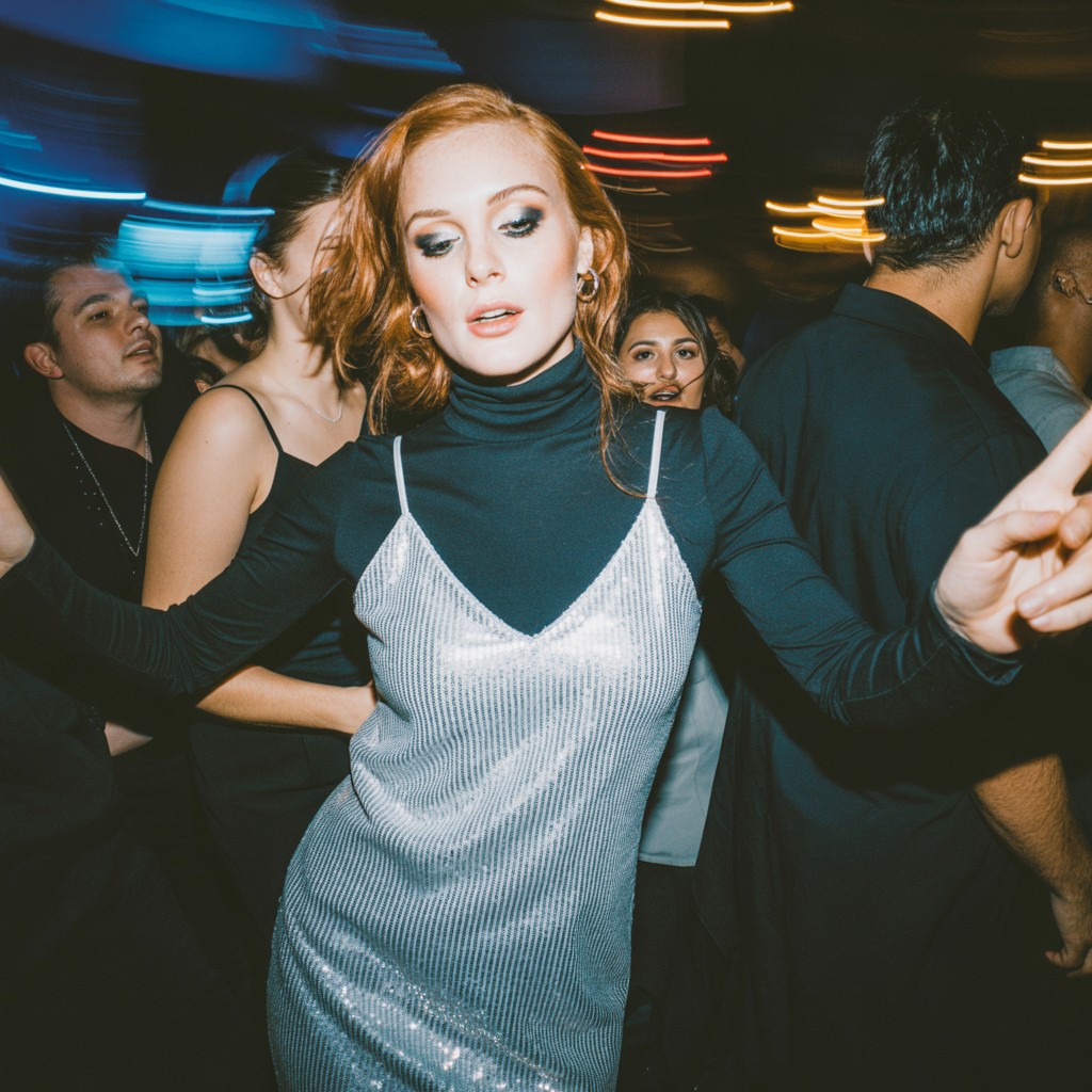 Slip Dress with Turtleneck Layering