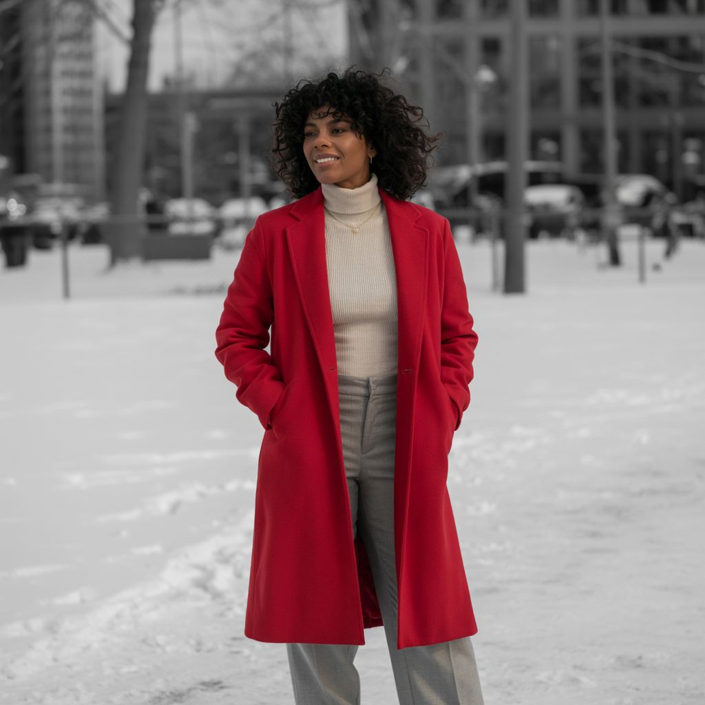 Statement Coats with Neutral Outfits