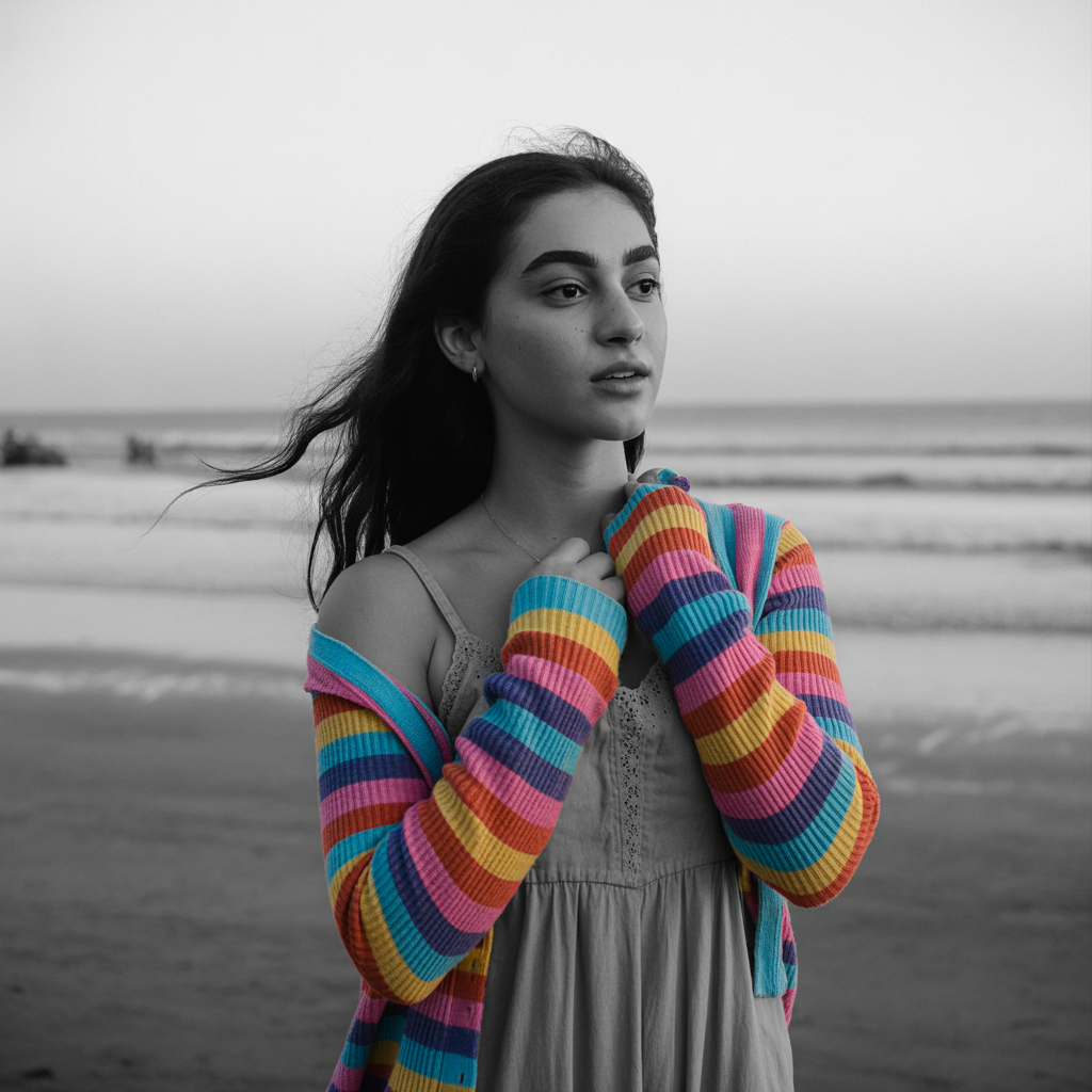 Sweater Draped Over Shoulders