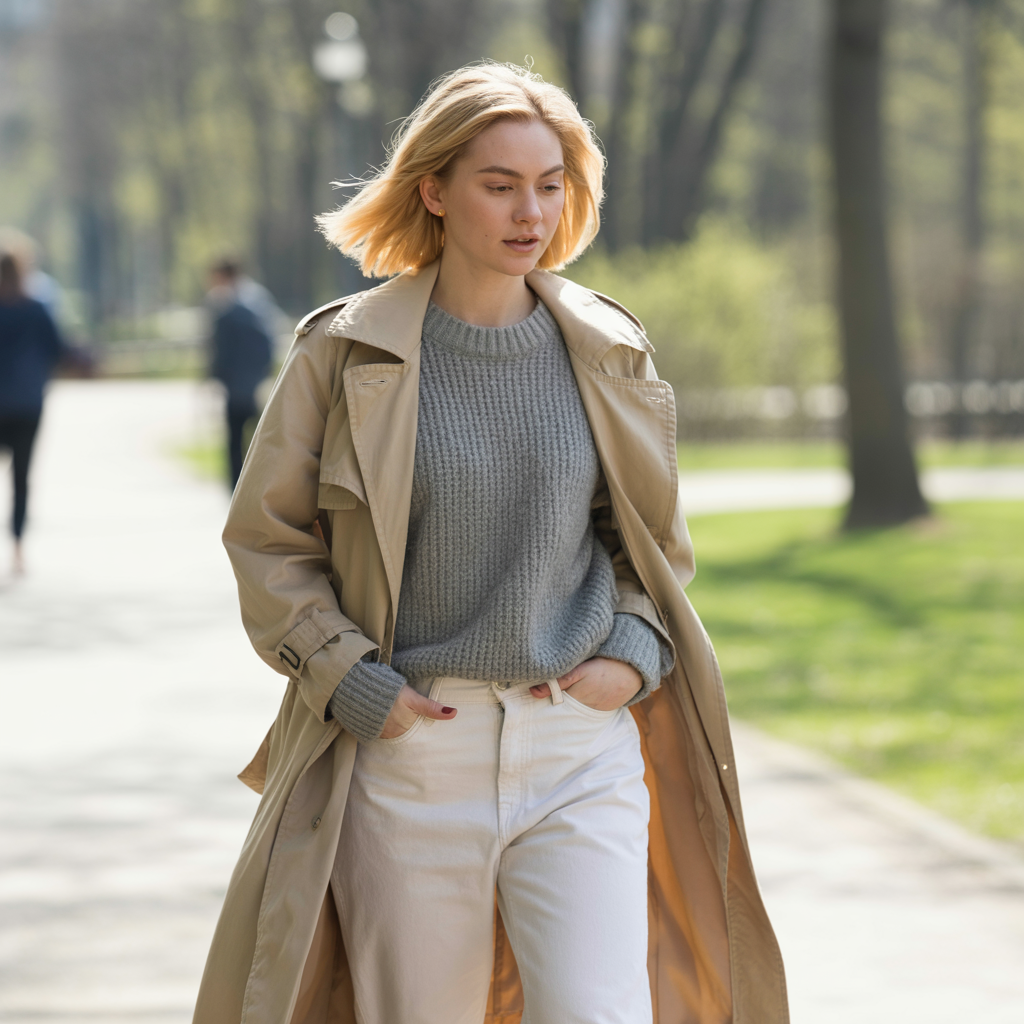 Trench Coats with Monochrome Layers