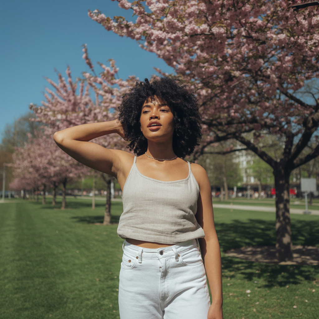 White Jeans with Neutral Tops