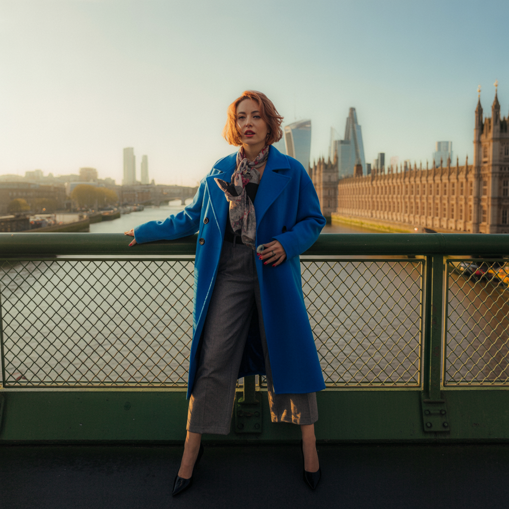 Wool Coat with Cropped Pants