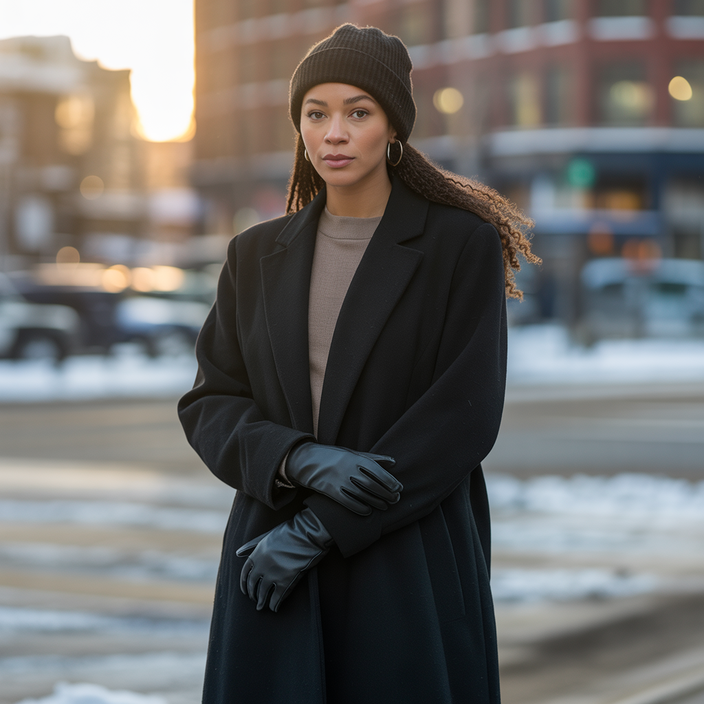 20 Best Chic Winter Work Outfits for a Polished Look 8 All-Black Winter Ensemble