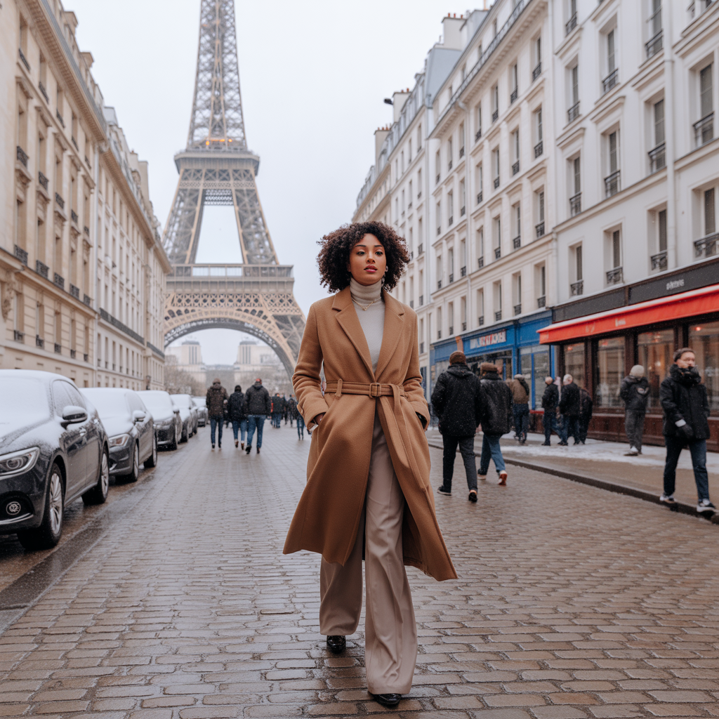 18 Best Classy Fall Outfits to Elevate Your Autumn Style 6 Belted Wool Coat with Wide-Leg Pants