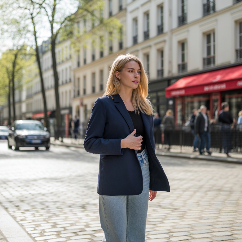 18 Best Classy Fall Outfits to Elevate Your Autumn Style 4 Blazer with Straight-Leg Jeans