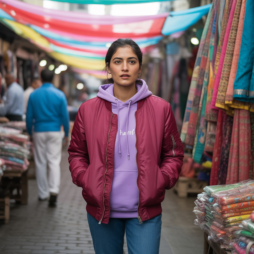 Bomber Jacket with Hoodie