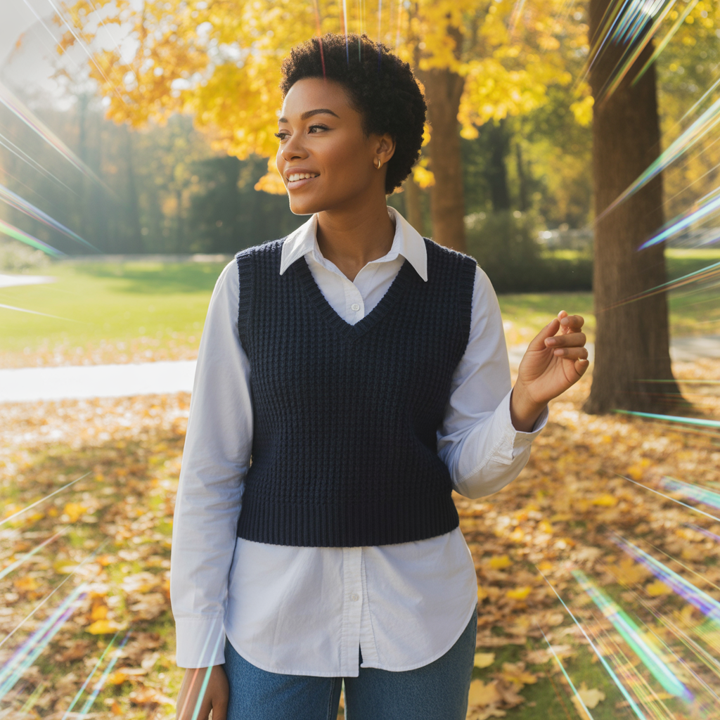 Button-Down Shirts under Knit Vests