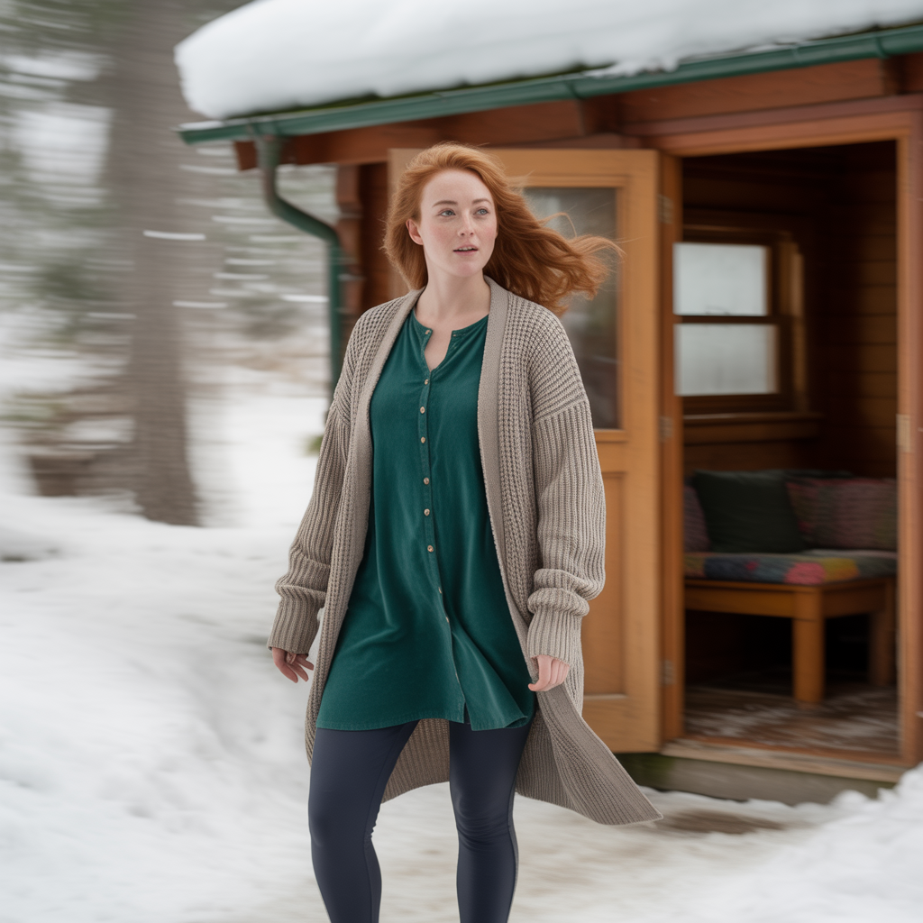 22 Best Mid Size Fall Outfits to Wear This Season 6 Cardigan with Leggings and Tunic Top