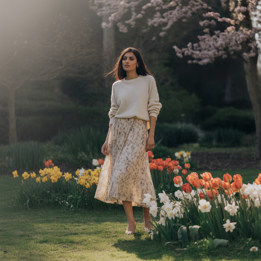 18 Best Classy Fall Outfits to Elevate Your Autumn Style 2 Cashmere Sweater with Midi Skirt