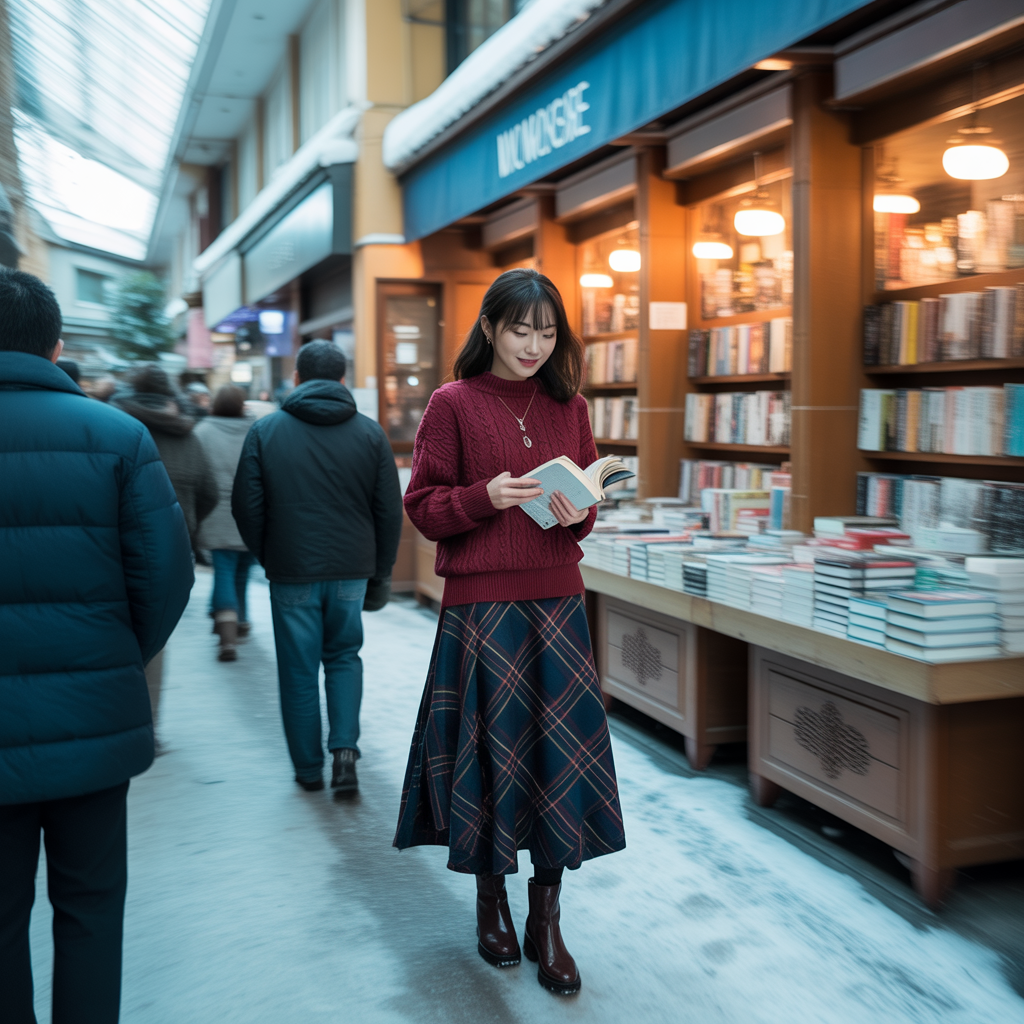 Cashmere Sweater with Midi Skirt