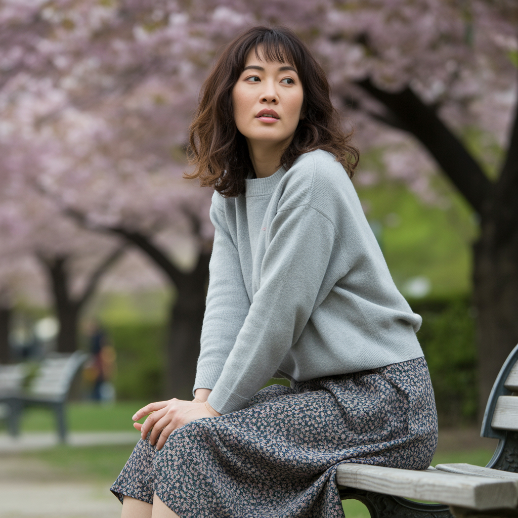 Cashmere Sweaters with Midi Skirts