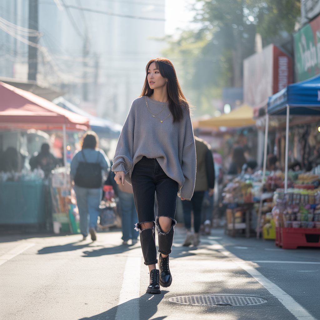 Casual Everyday Outfit with Jeans and Sweater