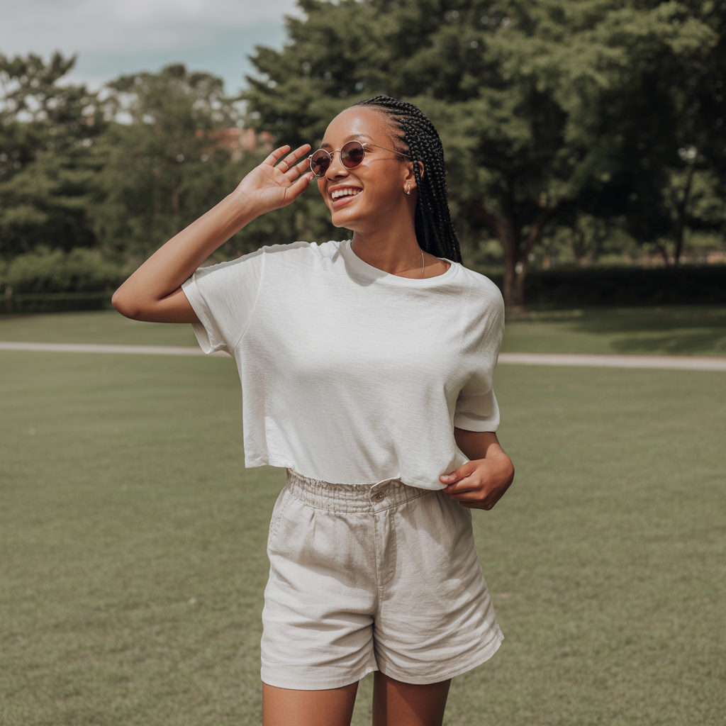 Casual T-shirts with Linen Shorts